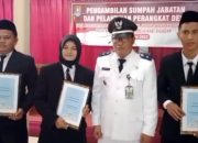 Pemdes Bantar Kecamatan Wanareja Lantik 3 Unsur Perangkat Desa